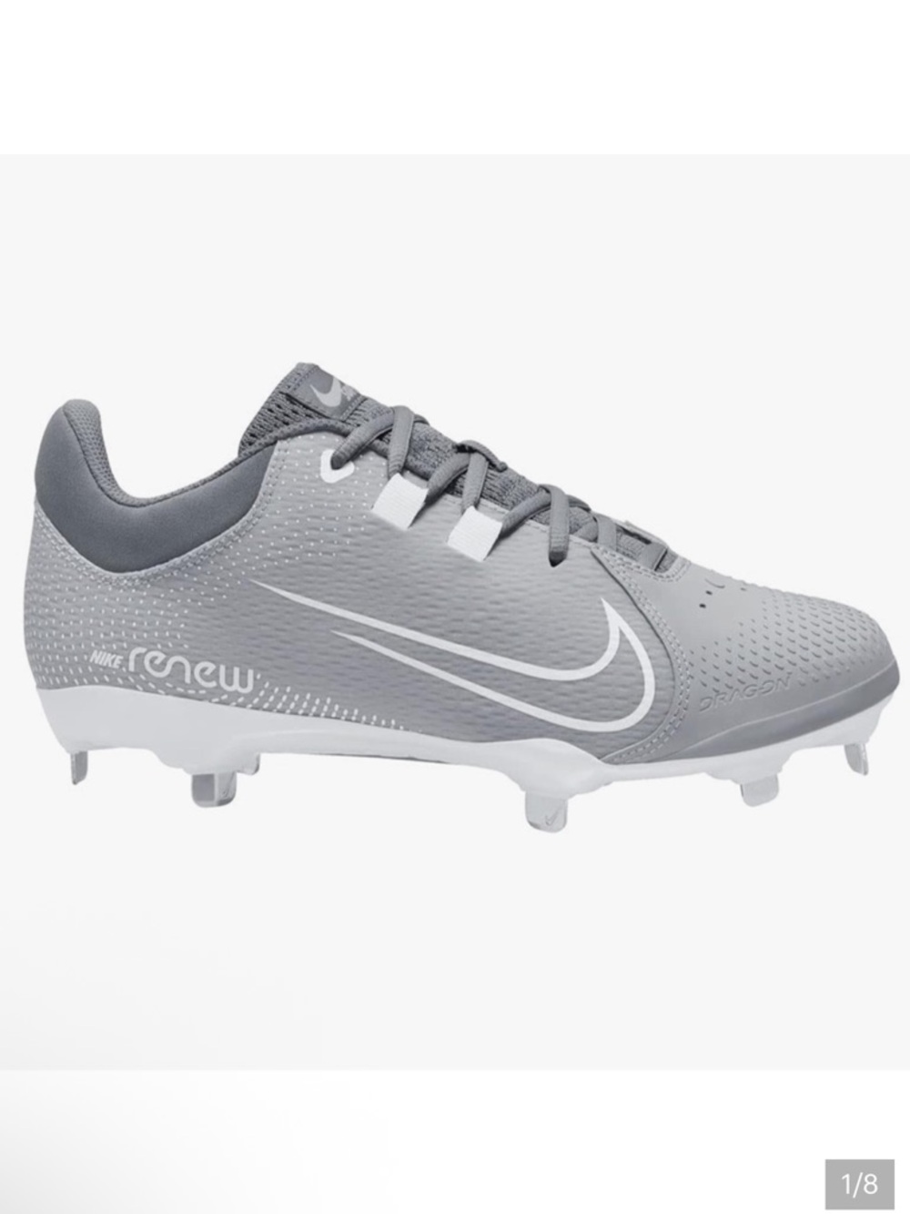 NWB Nike Renew Hyperdiamond 4 Pro Softball Metal Cleats Sz 7.5 Gray. CZ5920-012